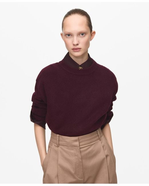 Mango Purple Medium-knit Sweater