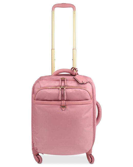 Lipault Pink Plume Avenue Spinner Carry-on Suitcase