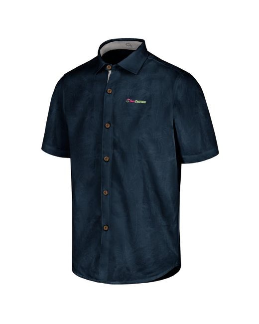 Tommy Bahama Blue Ross Chastain Sport Coconut Point Palm Vista Islandzone Button-up Camp Shirt for men