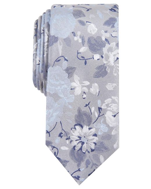 BarIII Blue Hilton Floral Slim Tie for men