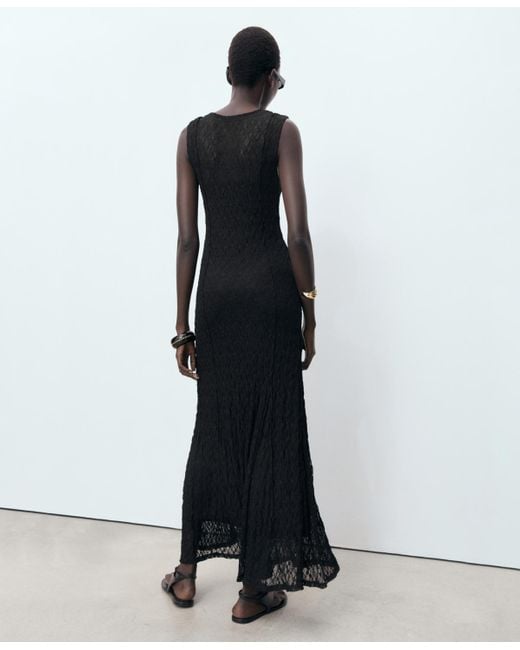 Mango White Long Lace Dress