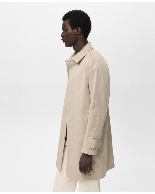 Mango White Classic Water-repellent Trench Coat for men