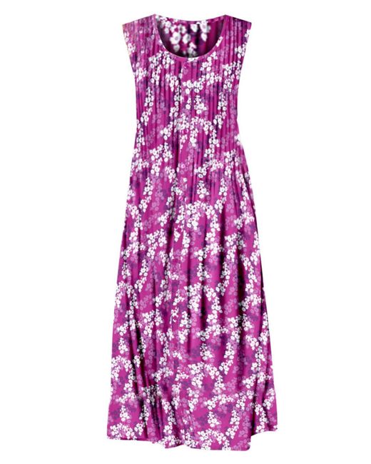 Woman Within Purple Plus Size Within Pintucked Sleeveless Dress