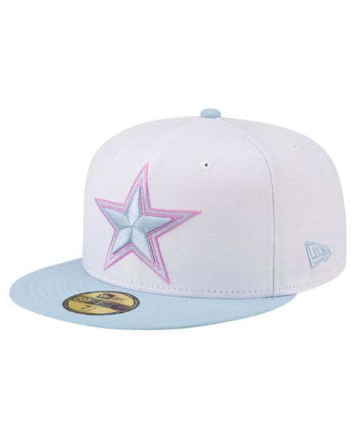KTZ White/light Blue Dallas Cowboys 2-tone Color Pack 59fifty Fitted Hat for men