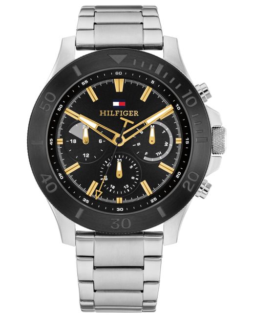 Tommy Hilfiger Gray Multifucntion Silver Stainless Steel Watch 46mm for men