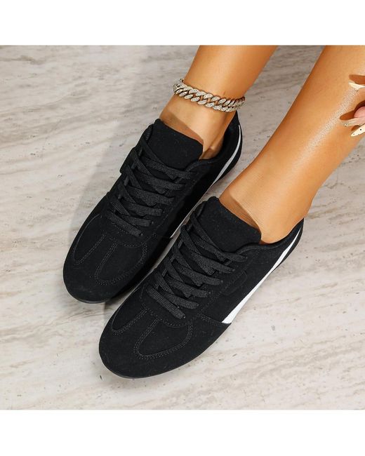 BERNESS Black Lidia Mixed Material Sneakers
