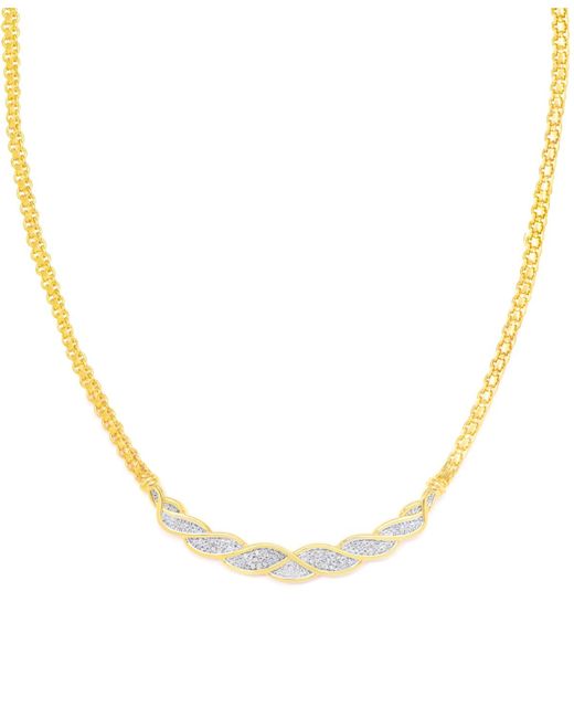 Macy's Metallic Diamond Accent Swirl Frontal Necklace On Bizmark Chain