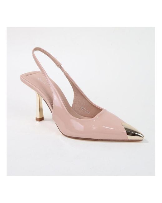 BERNESS Pink Vega Metallic Cap-toe Slingback