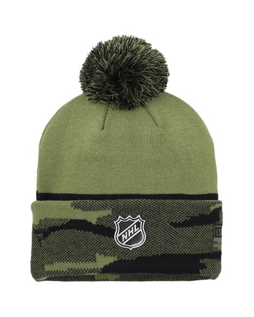 Fanatics Green Winnipeg Jets Military Appreciation Cuffed Knit for men