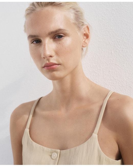 Mango White Lyocell Suit Vest