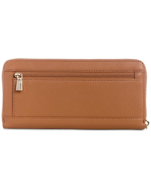 Guess Brown Laurel Large Zip Around Wallet