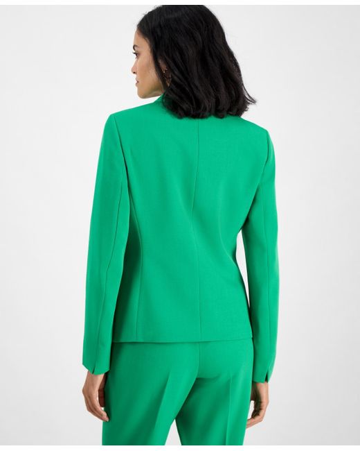 Kasper Green Notched-collar Two-button Jacket