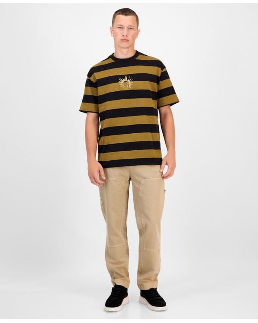 Boss Black Hugo By Cotton Striped Graphic T-shirt for men