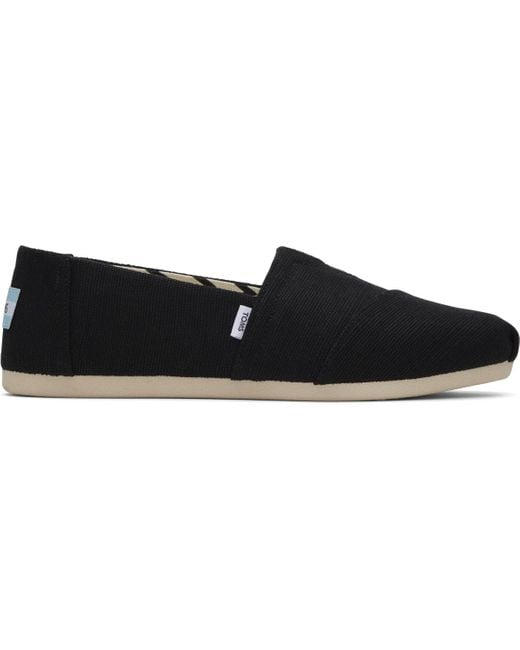 TOMS Black Alpargata Classic Heritage Canvas Slip-on Flats