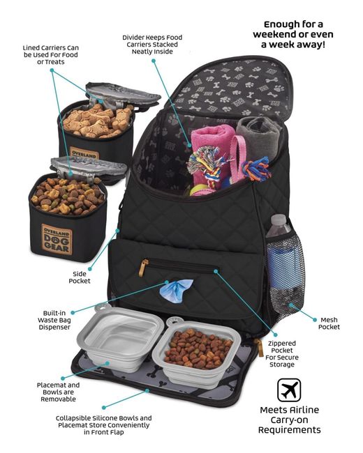 Mobile Dog Gear Black Weekender Backpack Tm