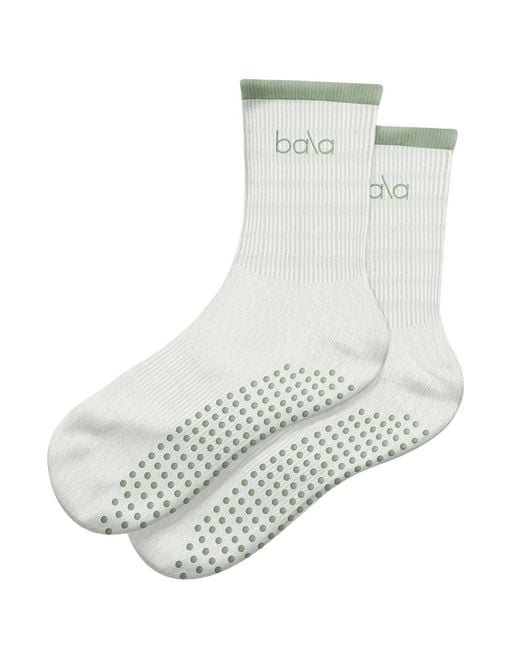 Balà White Crew Grip Socks