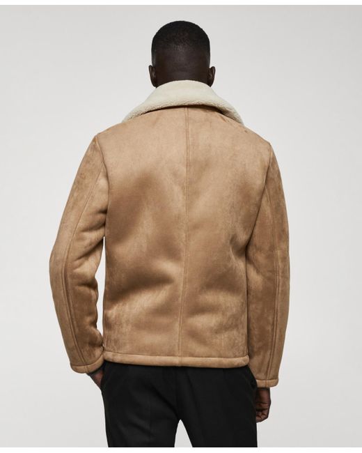 Mango Black Shearling-lined Jacket for men