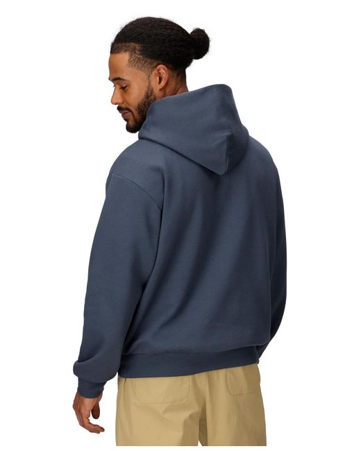 Marmot Blue Mmw Logo Fleece Pullover Hoodie Sweatshirt for men