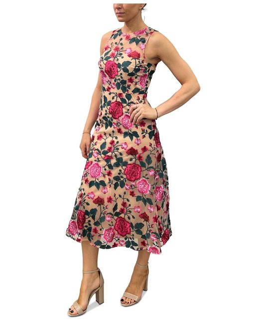 Sam Edelman Pink Rose Embroidered Sleeveless Dress