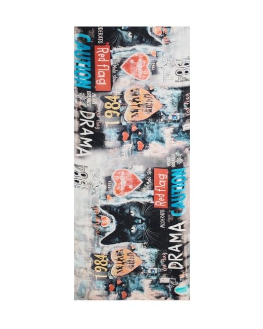 Desigual White Rectangular Patterned Foulard