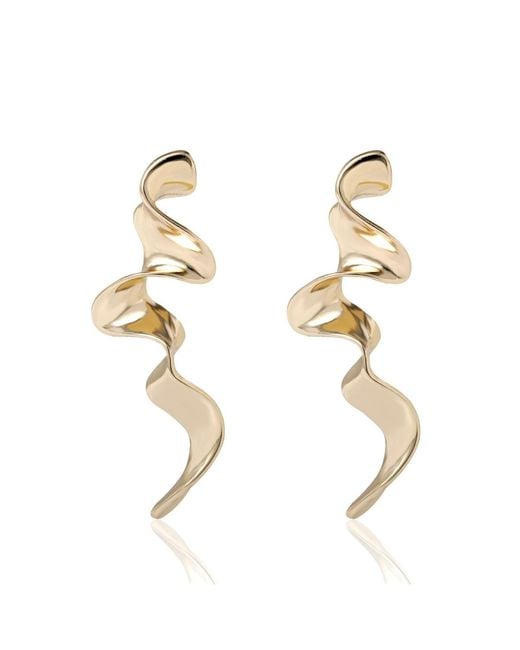 BCBGMAXAZRIA Metallic Wavy Statement Drop Earrings
