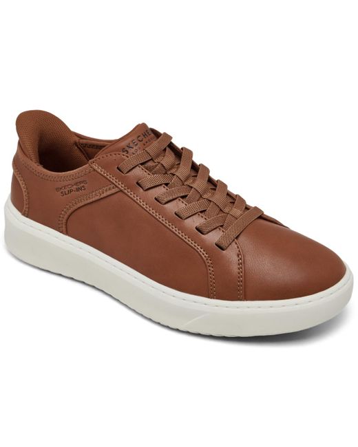 Skechers Brown Slip-ins Court Break Wide-width Casual Sneakers From Finish Line for men