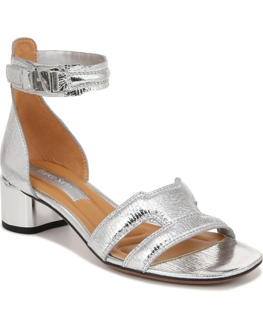 Franco Sarto White Nora Ankle Strap Dress Sandals