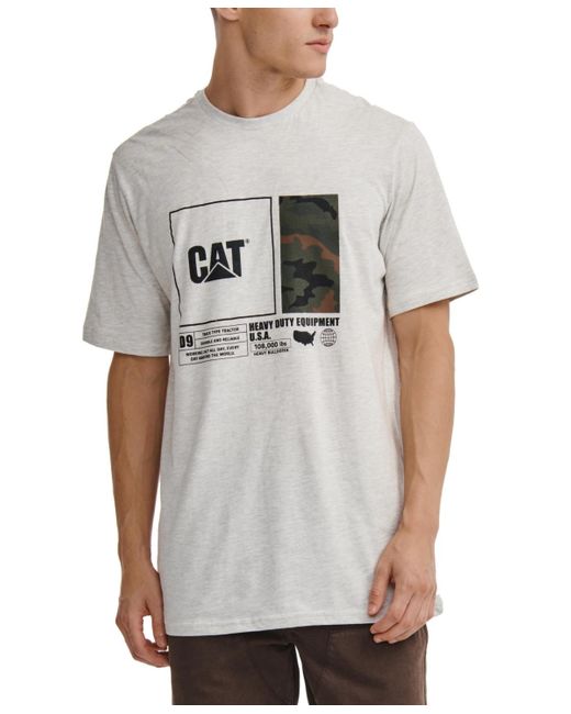 Caterpillar Gray Urban Camo Graphic T-shirt for men