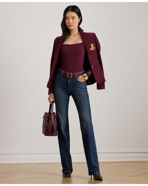 Ralph Lauren Red Square Neck Top