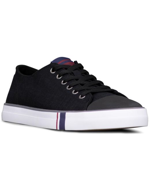 Ben Sherman Black Hadley Low Canvas Casual Sneakers From Finish Line for men