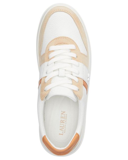 Ralph Lauren White Harlie Lace-up Sneakers