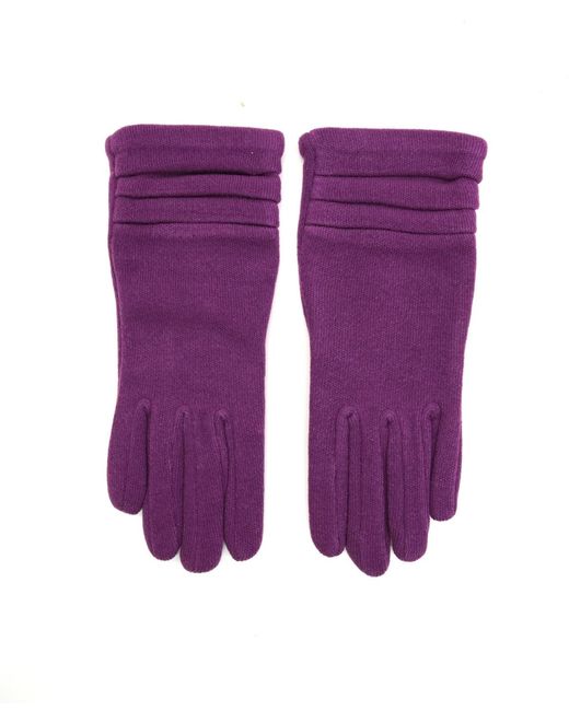 Portolano Purple Pleated Cuff Gloves