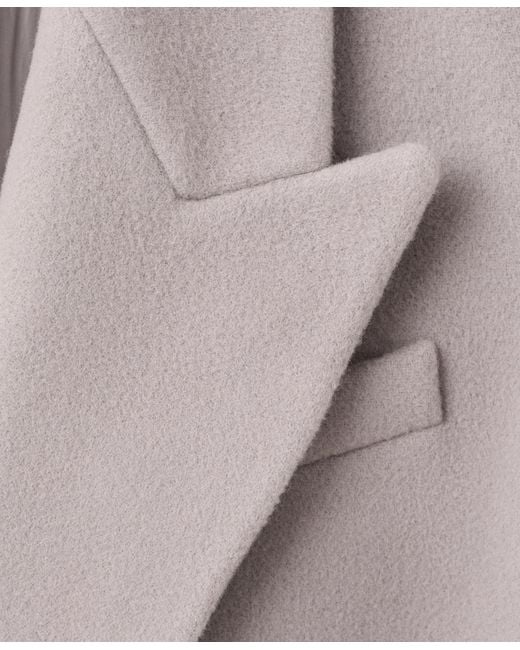 Mango Gray Double-breasted Wool Coat