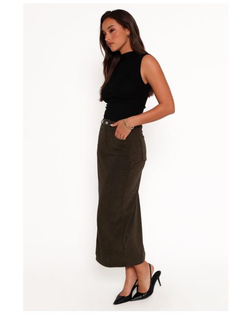 Petal & Pup Brown Myra Corduroy Midi Skirt