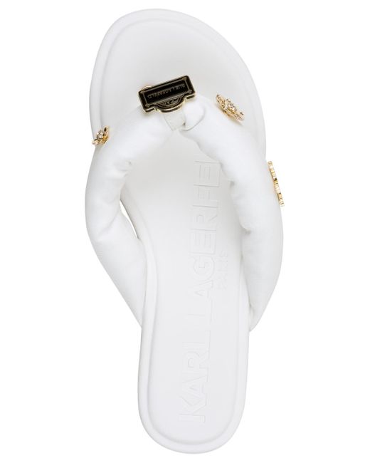 Karl Lagerfeld White Paris Everyday Cushioned Insole Ceejay Rue Pins-flat Slide Sandal