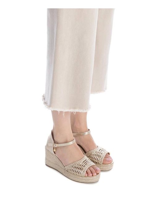 Xti Natural Raffia Wedge Sandals By