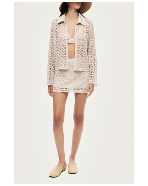 Nocturne Natural Cropped Lace Jacket