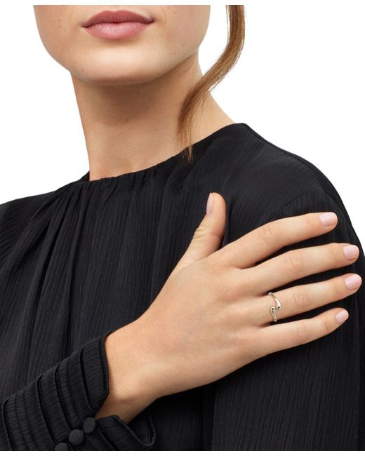 Macy's Metallic Polished Flared End Skinny Bypass Fashion Ring