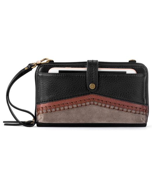 The Sak Iris Leather Smartphone Convertible Crossbody Wallet in Black