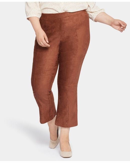 NYDJ Brown Plus Size Slim Bootcut Pull-on Pants