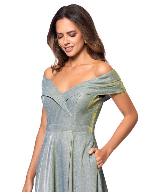 slim fit dress slacks XSCAPE Women's Off-The-Shoulder Velvet Fit & Flare Dress – DGFOutlet main image 0