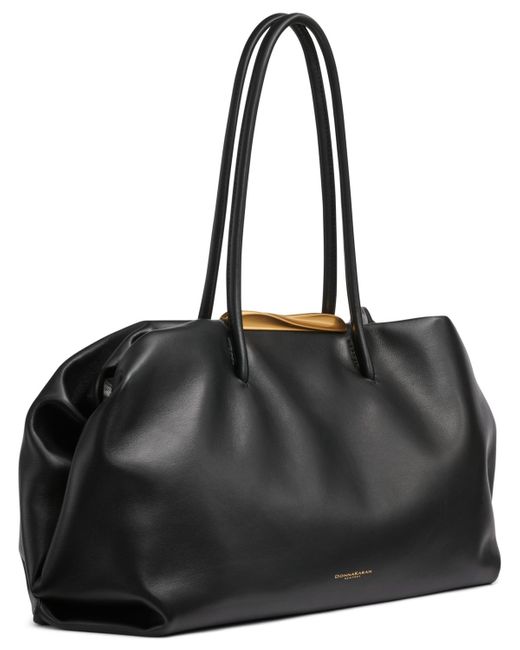 Donna Karan Black Poplin Large Satchel
