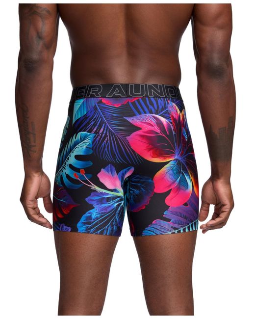 Under Armour Blue Performance Tech Mesh Graphic 6" Boxer Briefs for men