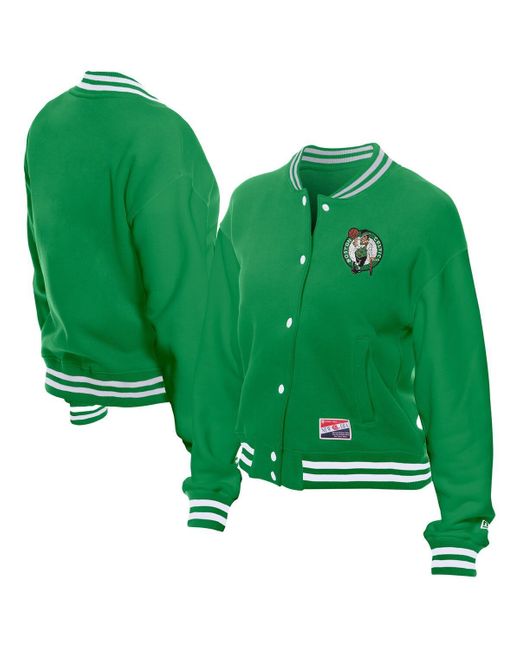 KTZ Green Boston Celtics Throwback Full-snap Jacket