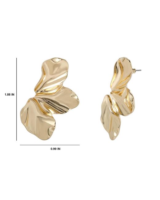 BCBGMAXAZRIA Metallic Tone Leaf Statement Earrings