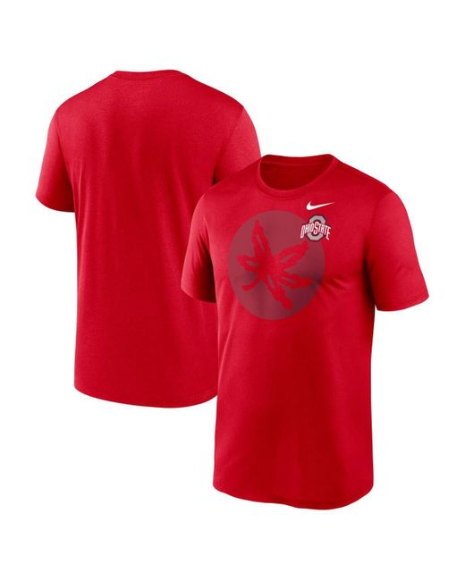 Nike Red Ohio State Buckeyes Campus Shadow Legend Performance T-shirt for men