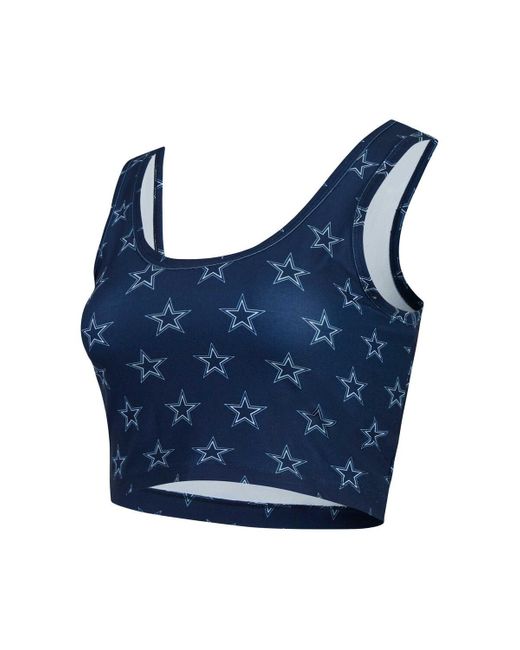 Concepts Sport Blue Dallas Cowboys Record Allover Print Bralette
