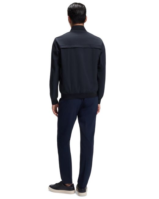 Boss Blue Boss By Micro-patterned Stretch Slim-fit Jacket for men