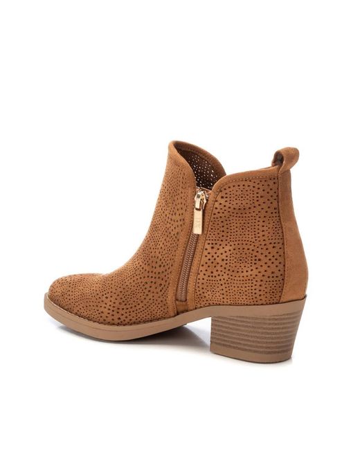 Xti Brown Suede Ankle Booties By