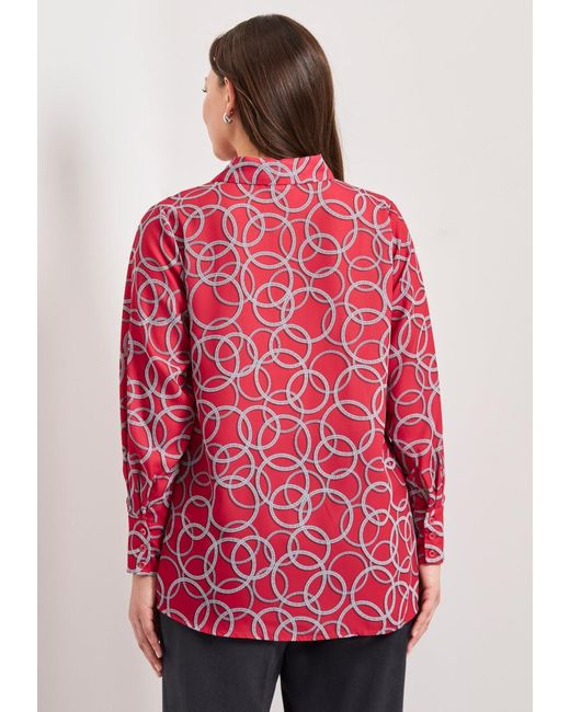 Avenue Red Plus Size Button Front Blouse
